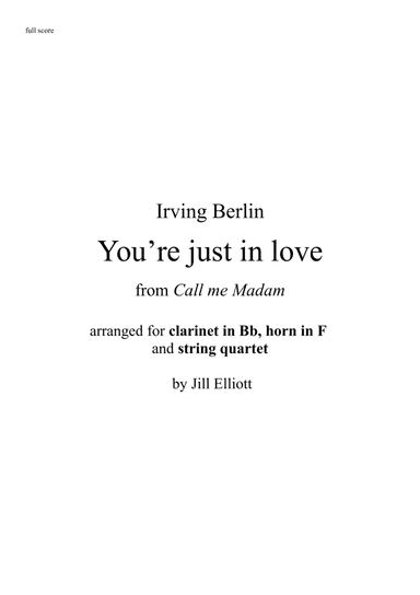 (i Wonder Why?) You're Just In Love (arr. Jill Elliott)