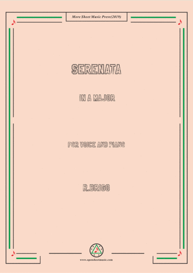 Drigo-Serenata in A Major,for Voice and Piano (arr. MSM)