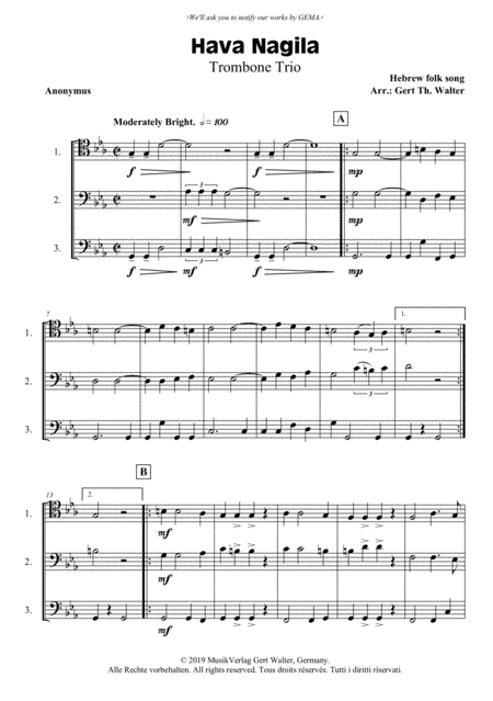 Hava Nagila (arr. Gert Th. Walter)