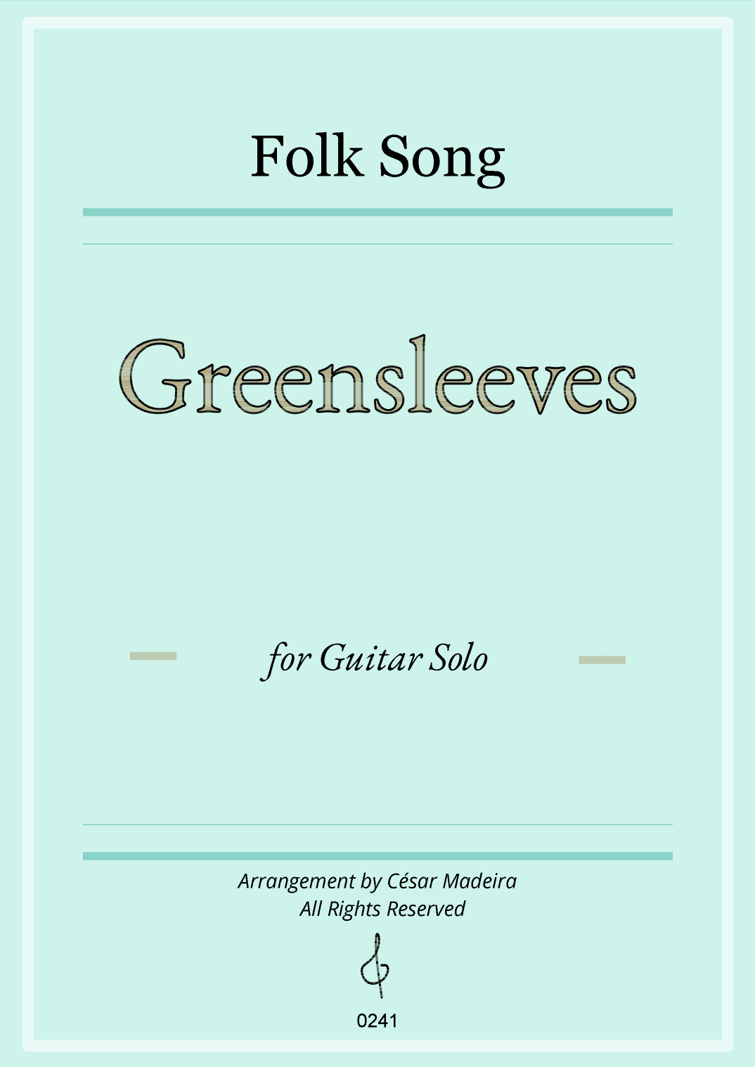 Greensleeves - Guitar Solo - W/TAB (Full Score) (arr. César Madeira)
