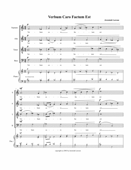 Verbum Caro Factum Est (SATB)