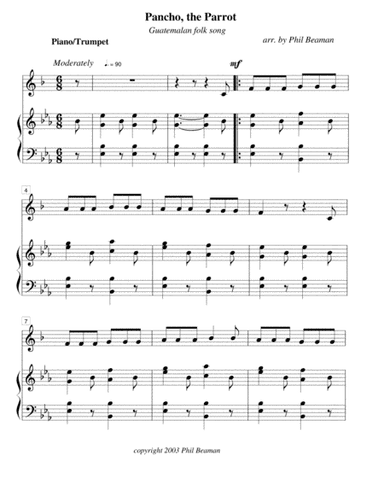 Pancho, the Parrot - trumpet/piano (arr. Phil Beaman)
