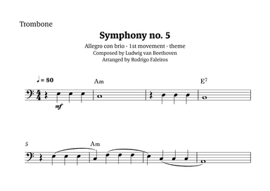 Symphony no. 5 - 1st movement (theme) (arr. Rodrigo Faleiros)
