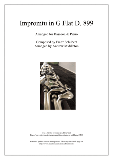 Impromtu in G Flat D.899 arranged for Bassoon and Piano (arr. Andrew Middleton)