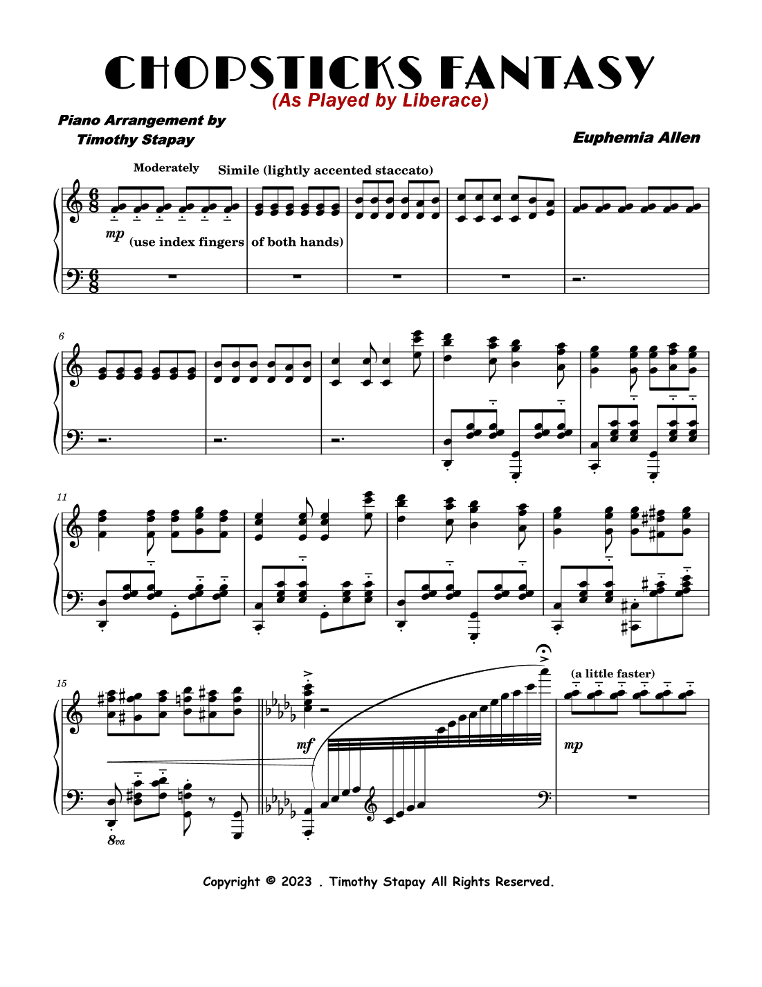 Chopsticks Fantasy (arr. Timothy Stapay)