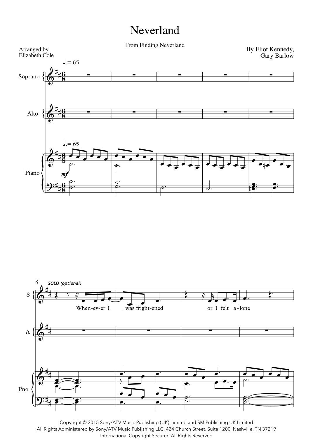 Neverland (arr. Elizabeth Cole)