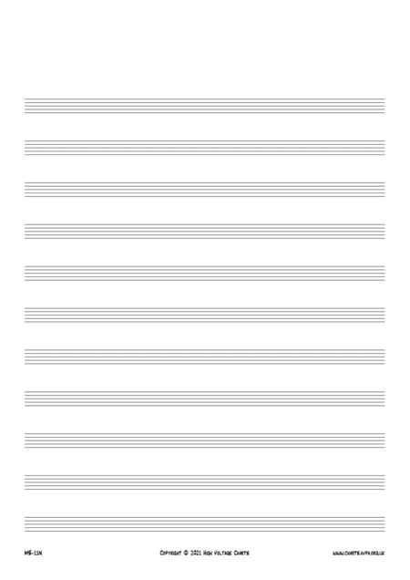 Manuscript Paper - 11 Staves No Clefs