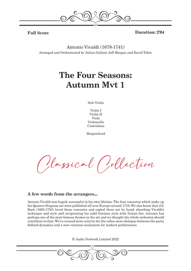 Four Seasons Autumn Mvt 1 (arr. Audio Network Limited)
