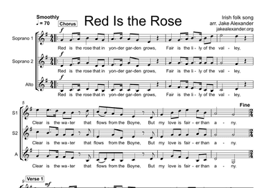 Red Is the Rose - SSA a cappella (arr. Jake Alexander)