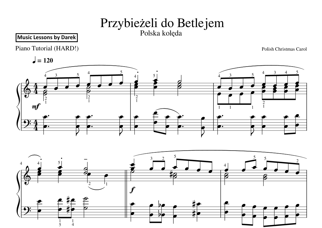 Przybiezeli do Betlejem (Polish Christmas Carol) [HARD PIANO] (arr. Darek)