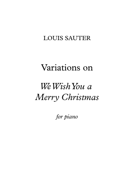 Variations on We Wish You a Merry Christmas