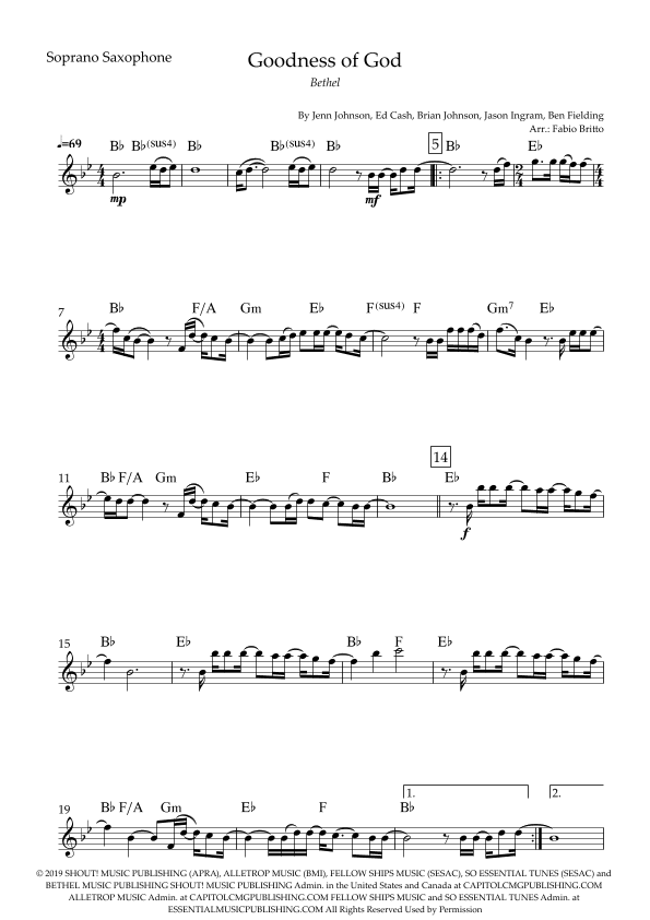 Goodness Of God (arr. Fabio Britto)