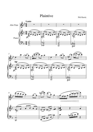 Plaintive - Alto Flute and Piano