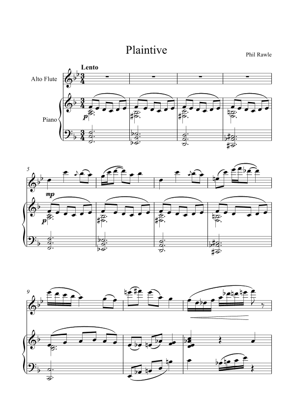 Plaintive - Alto Flute and Piano