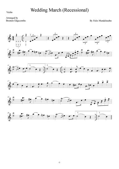 Wedding March (Recessional) (arr. Adelaide String Duo)