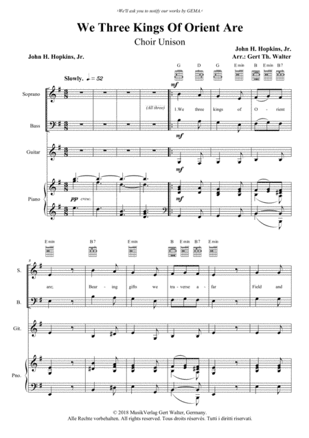 We Three Kings Of Orient Are (arr. Gert Th. Walter)