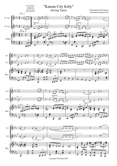 Kansas City Kitty - Swing Tune - 2 Trumpets & Piano, Trumpet Duo (arr. Tim TK Murray)