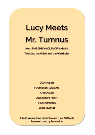 Lucy Meets Mr. Tumnus (arr. Alessandro Macrì)