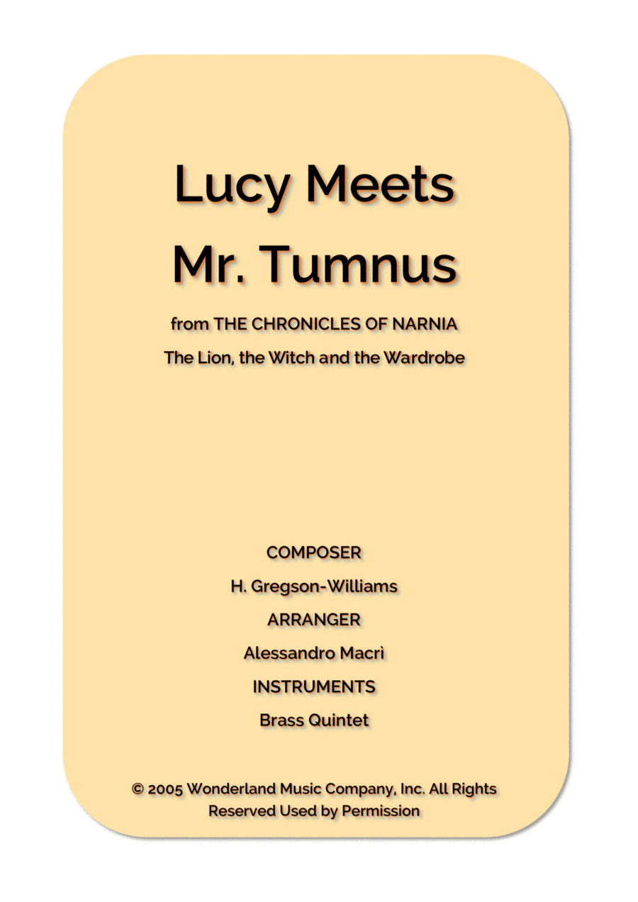 Lucy Meets Mr. Tumnus (arr. Alessandro Macrì)