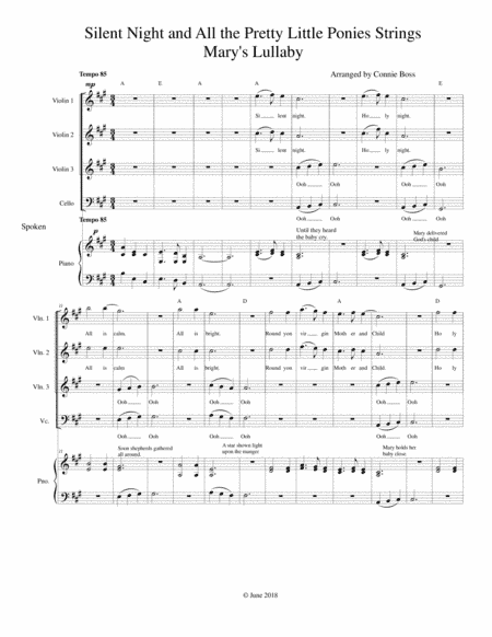 Silent Night and All the Pretty Little Horses (Mary's Lullaby) Strings (arr. Connie Boss)