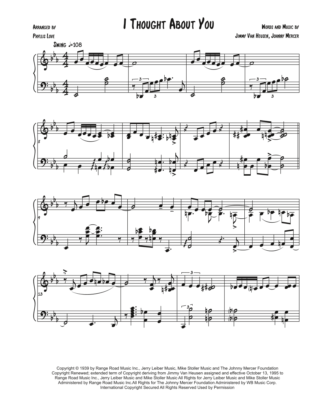 I Thought About You (arr. Phyllis Love)