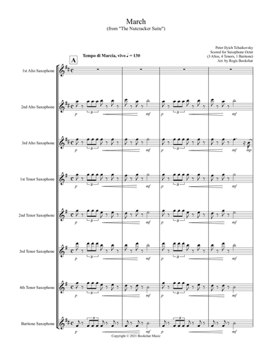 March (from "The Nutcracker Suite") (F) (Saxophone Octet - 3 Alto, 4 Tenor, 1 Bari) (arr. Regis Bookshar)