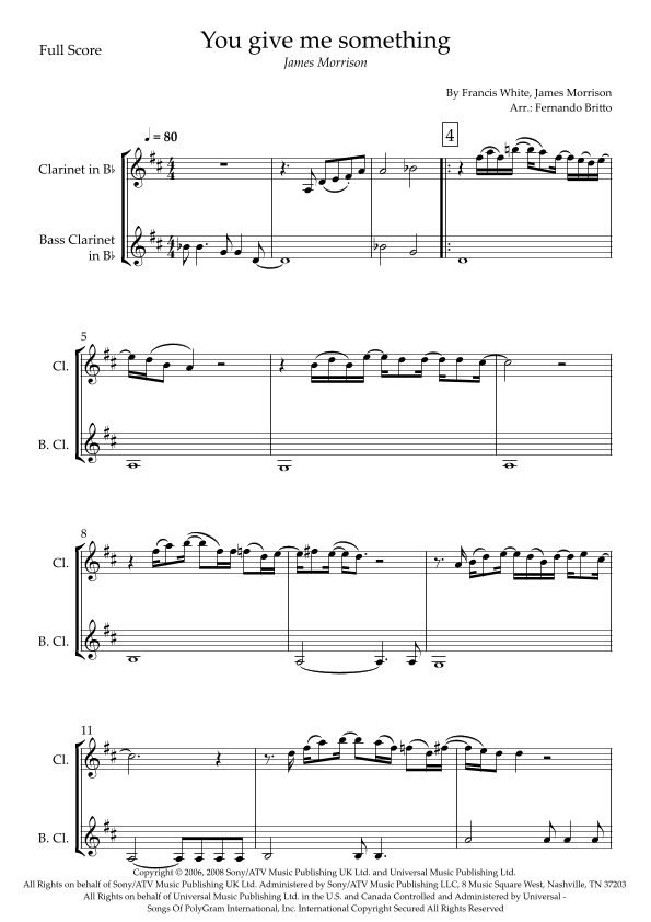 You Give Me Something (arr. Fernando Britto)