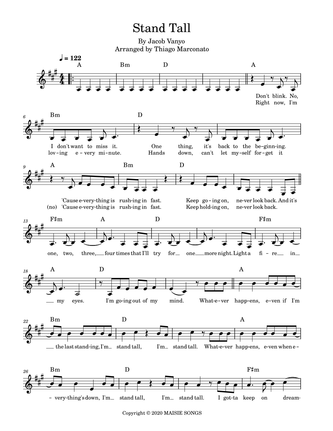 Stand Tall (arr. Thiago Marconato)