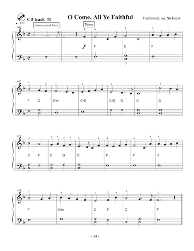 O Come, All Ye Faithful, very easy piano (arr. Misha Stefanuk)