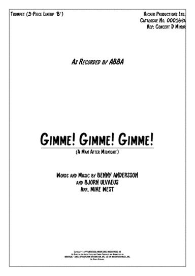 Gimme! Gimme! Gimme! (a Man After Midnight) (arr. Mike West)