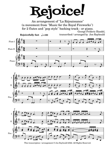 REJOICE! (2 flutes and piano) (arr. Jon Raybould)