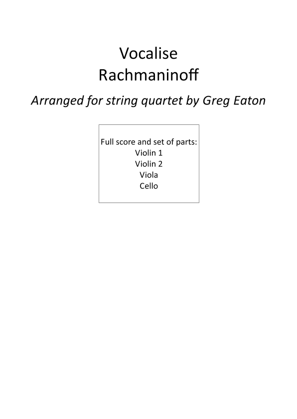 Vocalise (arr. Greg Eaton)