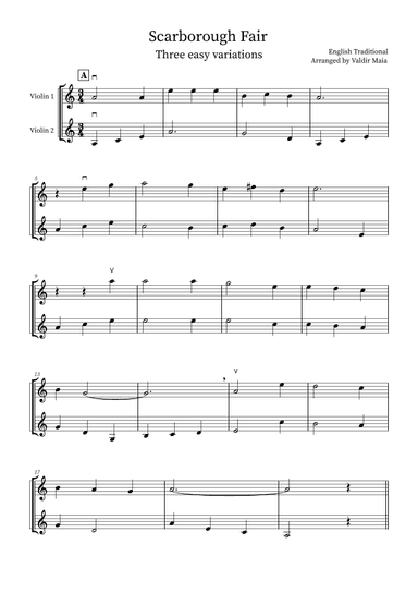 Scarborough Fair - 3 easy variations (arr. Valdir Maia)