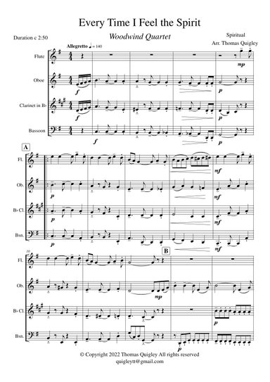 Every Time I Feel the Spirit (arr. Thomas Quigley)