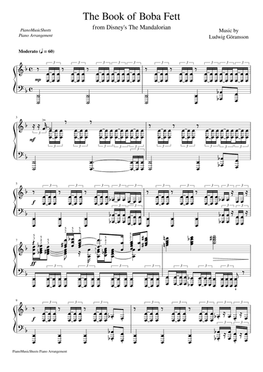 The Book Of Boba Fett Main Title Theme (arr. PianoMusicSheets)