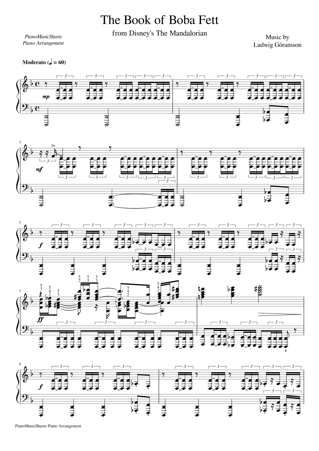 The Book Of Boba Fett Main Title Theme (arr. PianoMusicSheets)