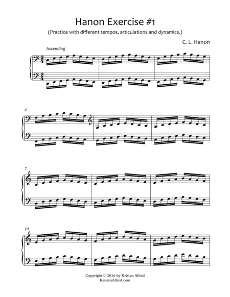 Hanon Exercise #1 (arr. Kristen Allred)