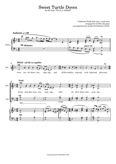 Sweet Turtle Doves (SATB)