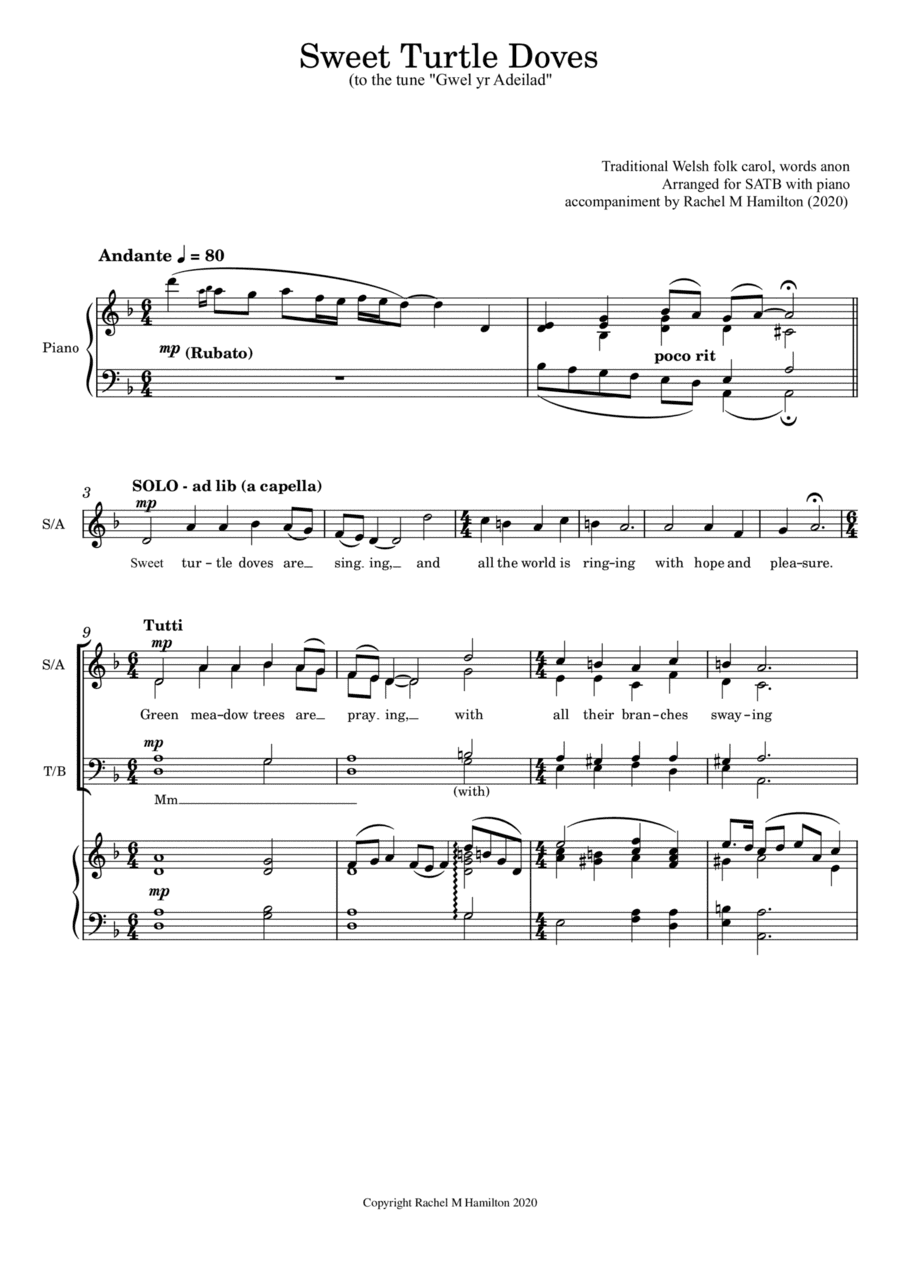 Sweet Turtle Doves (SATB)