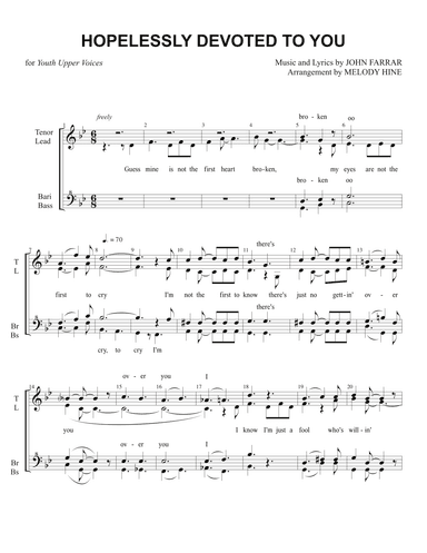 Olivia Newton-john: Hopelessly Devoted To You (the (arr. Melody Hine)