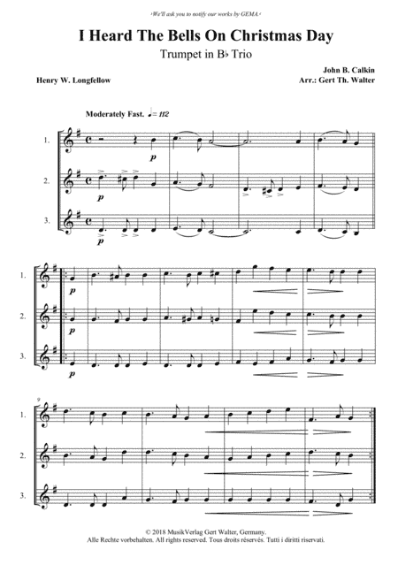 I Heard The Bells On Christmas Day (arr. Gert Th. Walter)