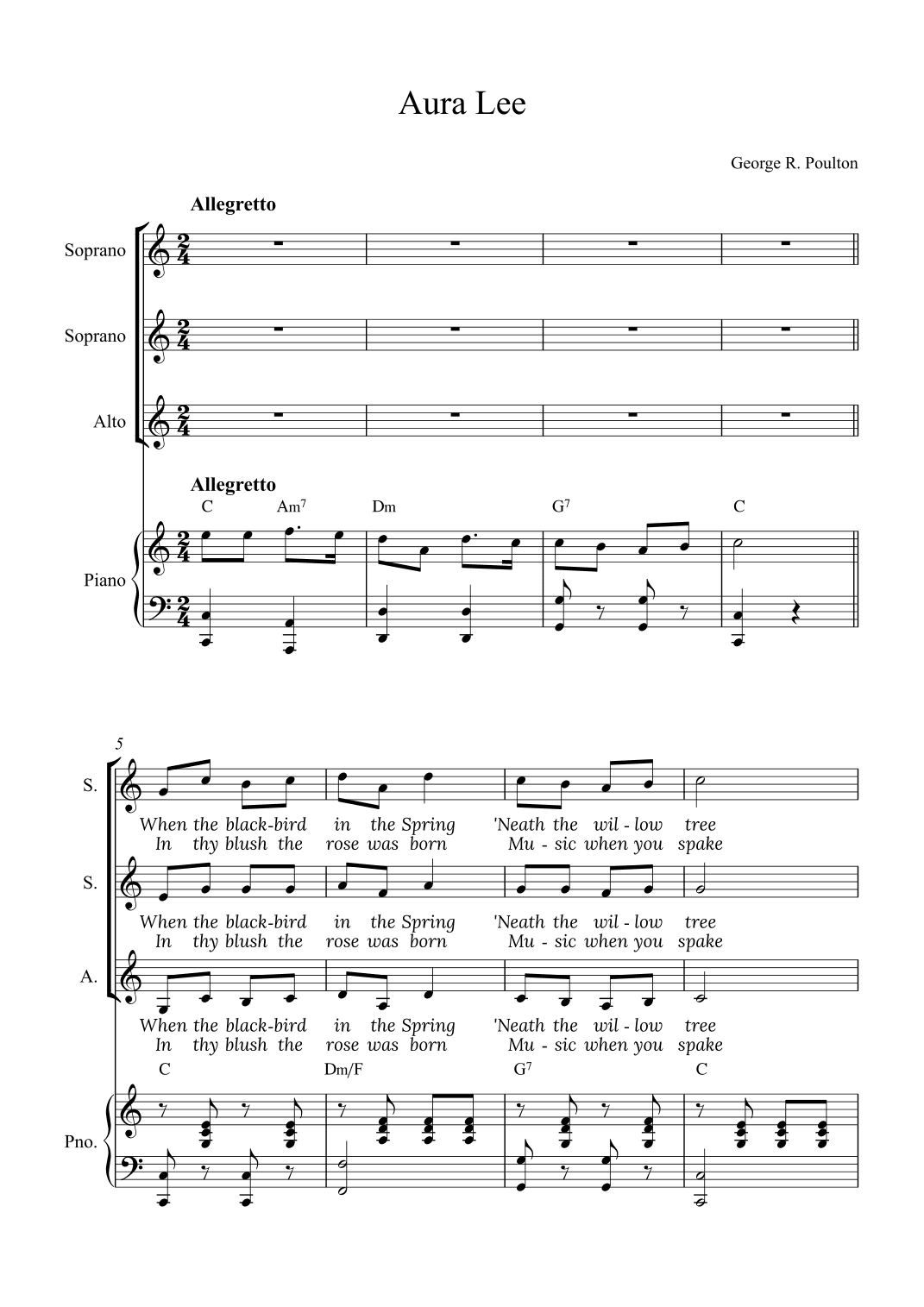 Aura Lee (arr. Alex Nunes Rodrigues)