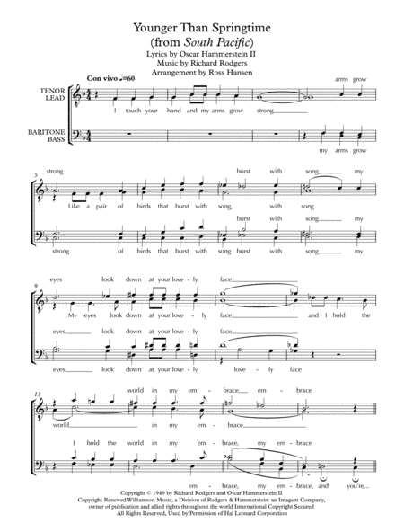 Younger Than Springtime (arr. Ross Hansen)
