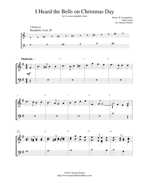 I Heard the Bells on Christmas Day - for 2-octave handbell choir (arr. Samuel Stokes)