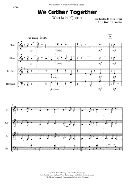We Gather Together (arr. Gert Th. Walter)