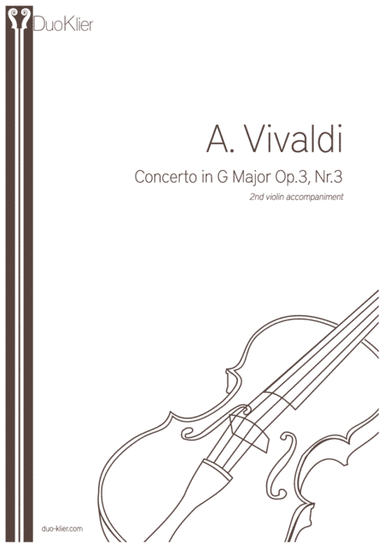 Vivaldi - Concerto in G Major, Op.3 Nr3, 2nd violin accompaniment (arr. Duo Klier)