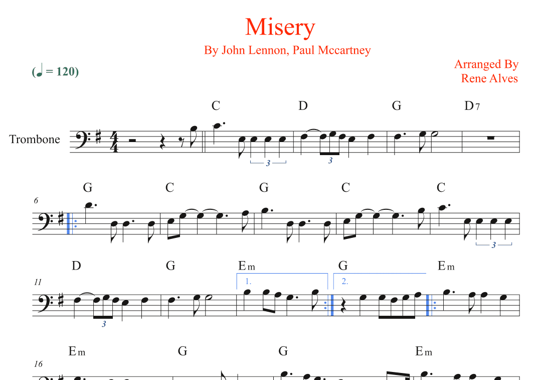 Misery (arr. Rene Alves)