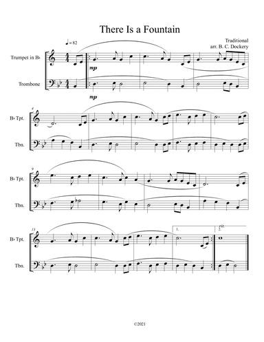 There Is a Fountain (Trumpet and Trombone Duet) (arr. B. C. Dockery)