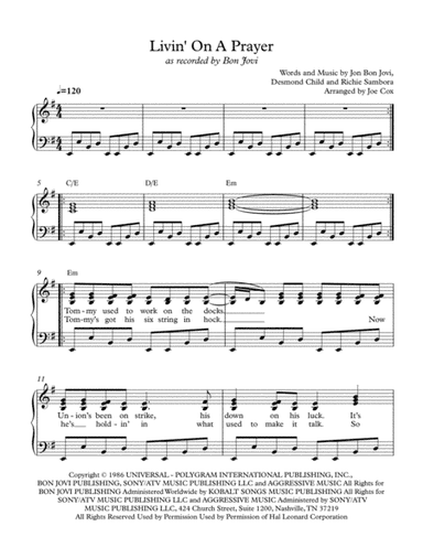 Livin' On A Prayer (arr. Joe Cox)