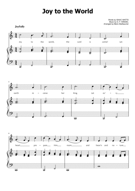 Joy to the World - Easy Piano (arr. Mario Stallbaumer)